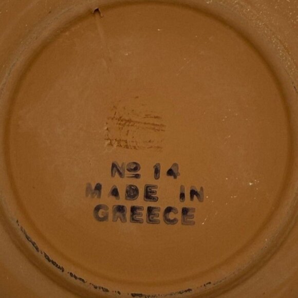 Greek Ceramic Decorative Plate Mythological Design Black Border Handmade Piece - Picture 5 of 5